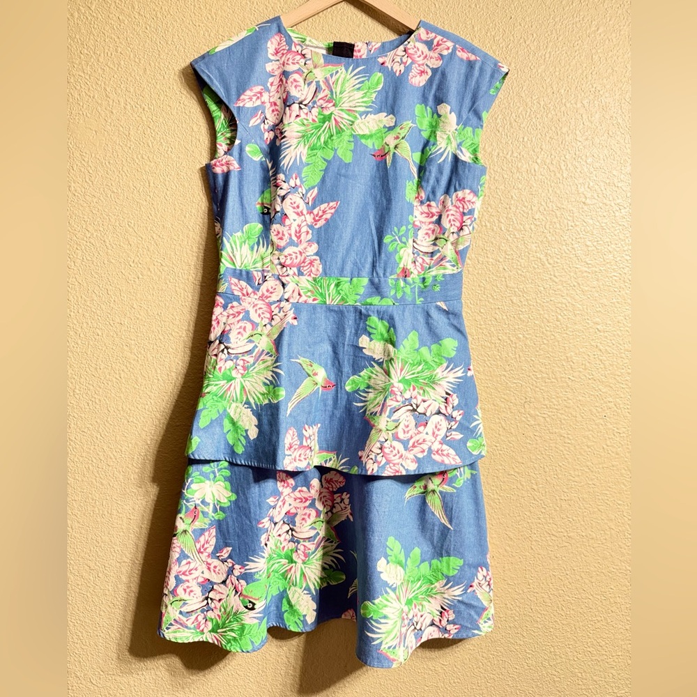 Stage of Playlord Hong Kong size 4 Women's‎ shift midi layer dress floral birds